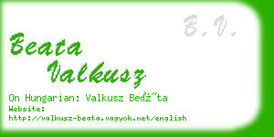 beata valkusz business card